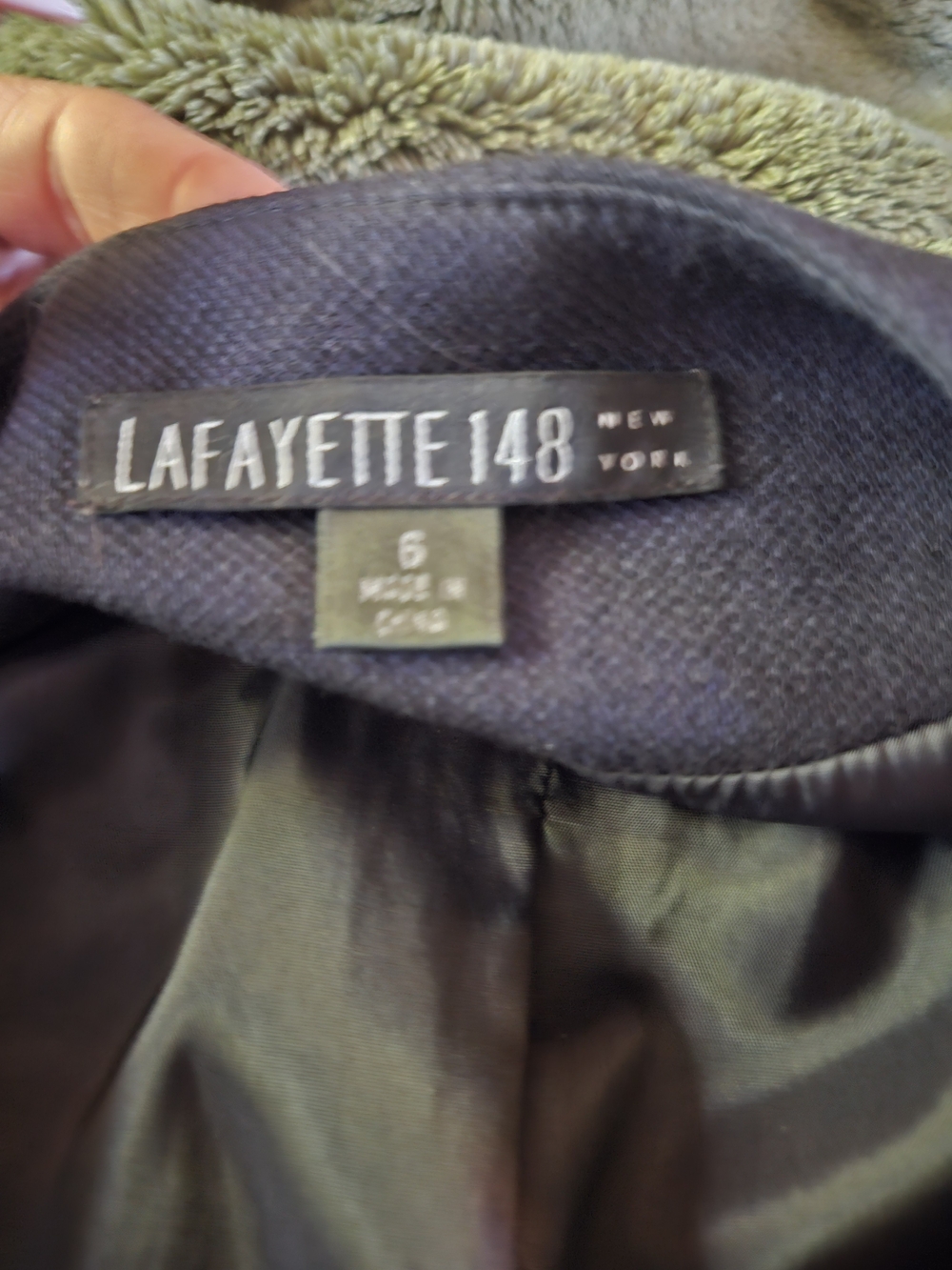 Lafayette 148 New York Black Draped-Ruffle Blazer Size 6 - Picture 3 of 4